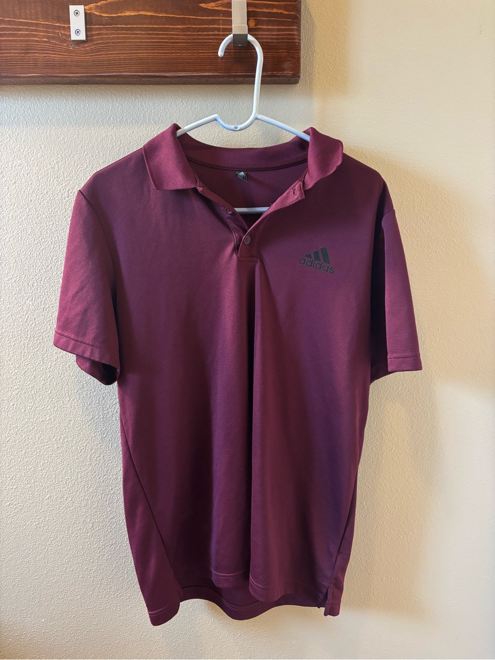 adidas Men's Burgundy Polo Shirt